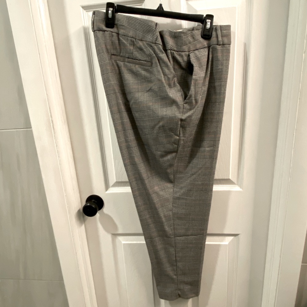 🖤LOFT slim checkered grey work pant SIZE 18